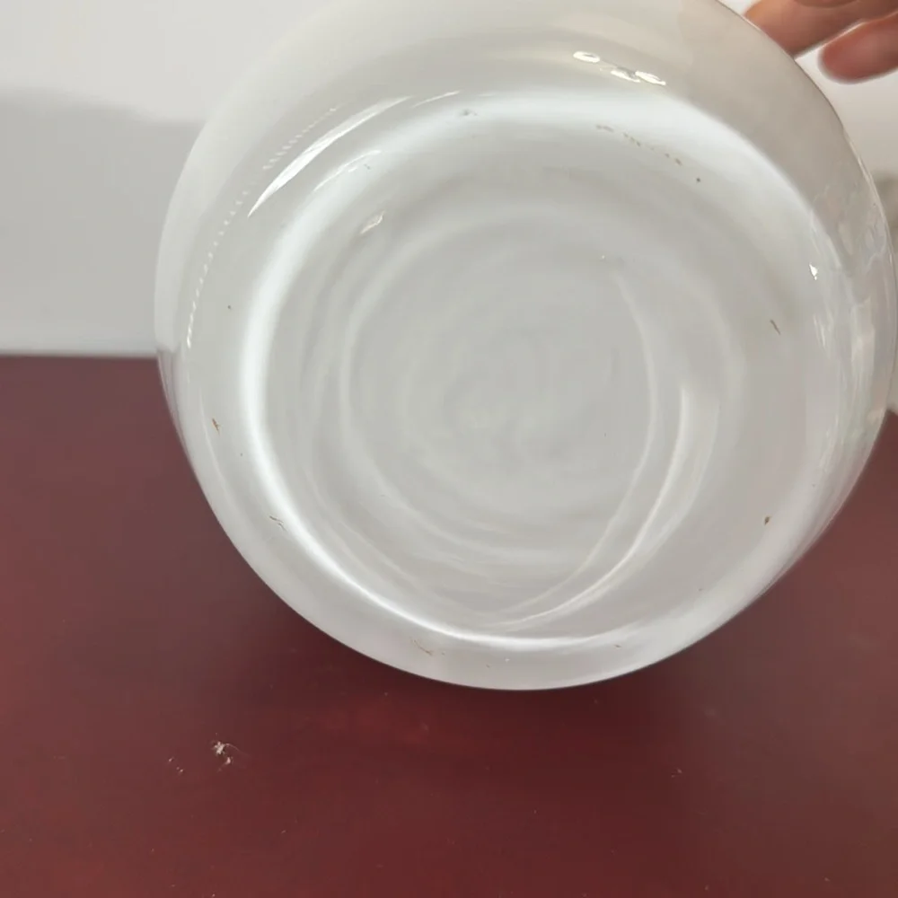 Late 20th Century Milk White Cased Glass Hand-Blown Art Glass Vase